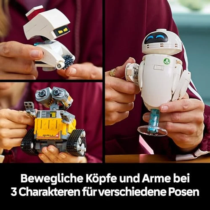 LEGO ǀ Disney and Pixar Wall-E und EVE, 811-teiliges Bauset für Erwachsene mit M-O & Hal Figuren, kreative Deko und DIY Erlebnis, Set 43279 – Bild 4