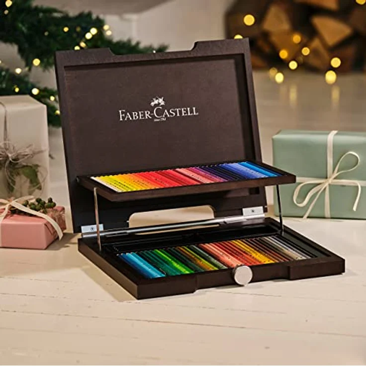Faber-Castell Polychromos 110072, Buntstifte im 72er Holzkoffer, bruchfeste 3,8-mm-Minen für intensive Farbabgabe – Bild 5