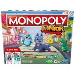 Hasbro Gaming Monopoly Junior, 2-seitiges Spielbrett, 2 Spiele in 1 für Kinder, französische Version