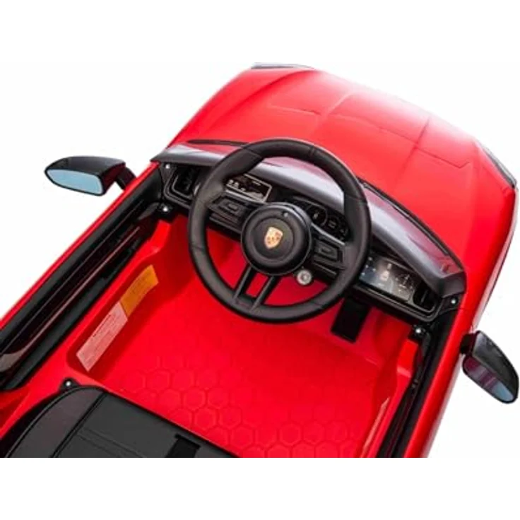 Beneo Motors Porsche Cayenne Kinder Elektroauto 12V, lizenziertes Einzelsitzmodell mit Lithium-Batterie, 2x25W Motoren, 2,4GHz Fernbedienung, MP3 USB/AUX Anschluss, Federung, LED-Lichter, rot – Bild 3