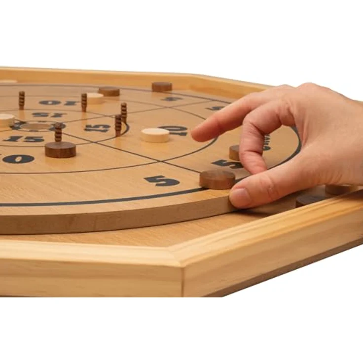 Philos 3320 - Crokinole 5 in 1, Brettspiel aus Schima Holz, für 2 - 4 Spieler, ab 6 Jahre – Bild 4