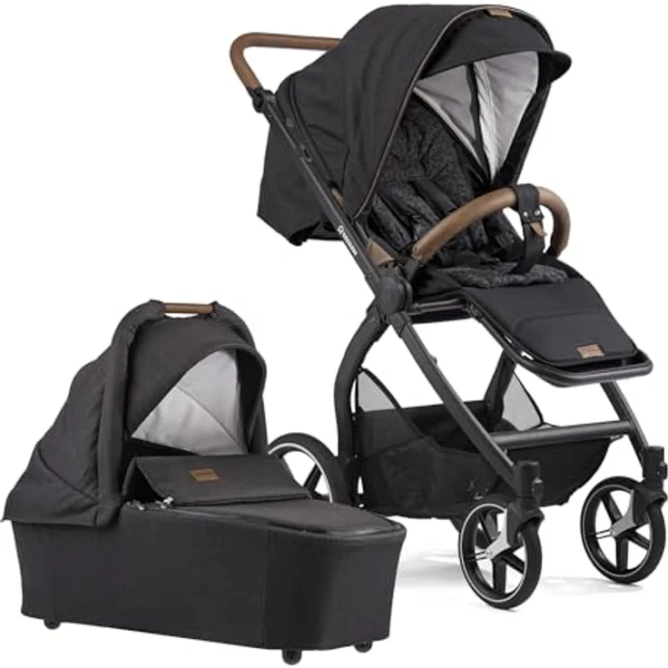 Gesslein FX4 Swing 2in1 Kinderwagen-Set, inkl. Babywanne Panorama Lyx, leichte Bauweise, ergonomische Liegeposition, umsetzbare Sitzeinheit, erweiterbares Sonnendach – Bild 2