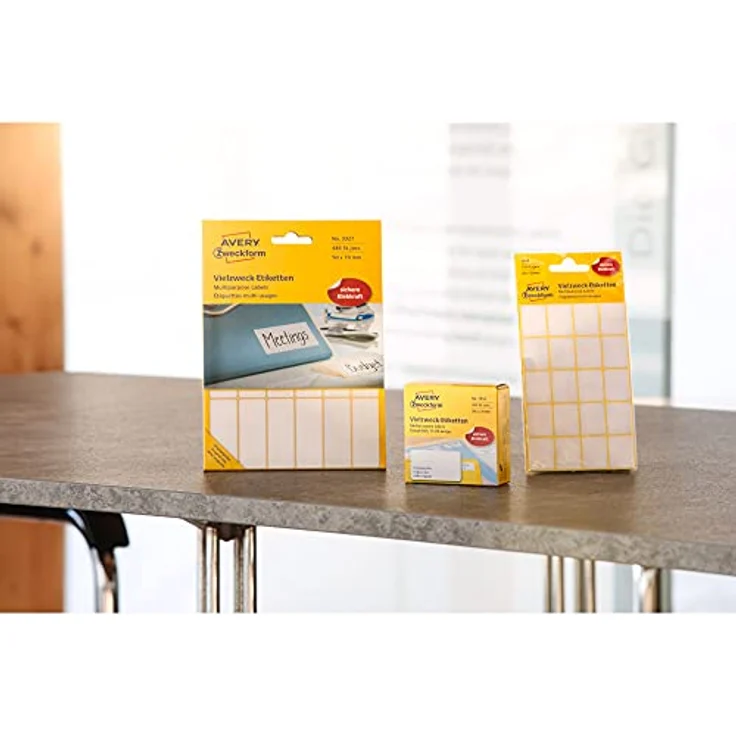 Avery Zweckform 3340 Haushaltsetiketten selbstklebend (62 x 19 mm, 396 Aufkleber auf 33 Bogen, Vielzweck-Etiketten für Haushalt, Schule und Büro zum Beschriften und Kennzeichnen) blanko, weiß – Bild 4