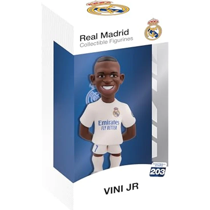 MINIX Fußball Stars #203 - Real Madrid - Vinicius 7 - Sammelfigur 12 cm - PVC-Figur, offiziell lizensiert, Ausstellungsbox, Sammlerstück – Bild 1