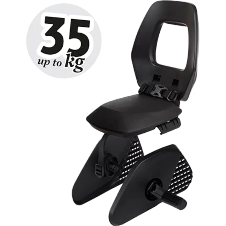 BOBIKE 8010600002 - Fahrradkinderrücksitz ONE JUNIOR für Fahrräder mit 26” bis 29” Laufrädern geeignet für Kinder mit Verankerung im Gepäckträgerin Farbe Schwarz/Dunkelgrau – Bild 5
