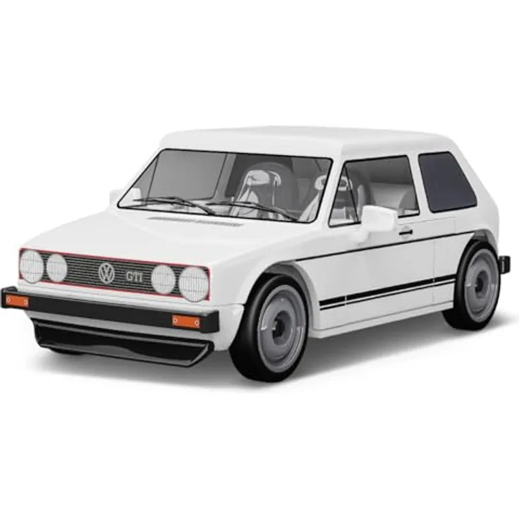 COBI Volkswagen Golf GTI (1976-1983), Modellfahrzeug in Weiß, Bausteine made in EU