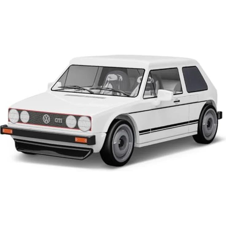 COBI Volkswagen Golf GTI (1976-1983), Modellfahrzeug in Weiß, Bausteine made in EU – Bild 1