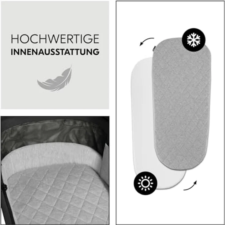 Hauck Kombikinderwagen Comfort N Care Set, Schwarz, mit 5-Punkte-Gurt, abklappbarer Fußstütze, Federung und abnehmbarer Verdeckung – Bild 3