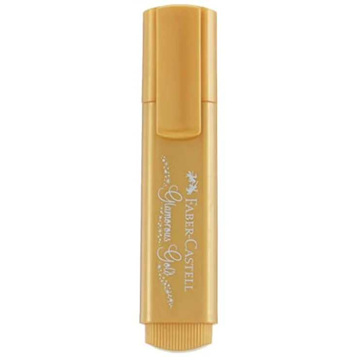 Faber-Castell TL 46 Textmarker, gold, mit schimmernden Metallic Effekten, 3 Strichstärken (1, 2 und 5 mm), wasserbasierte Tinte – Bild 2