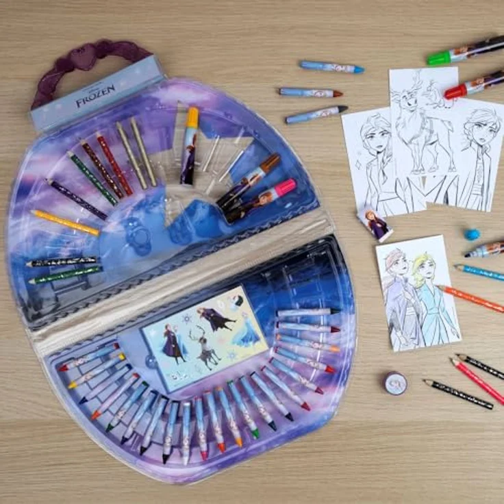 Undercover Gefrorener Färbekasten, kreatives Malset mit 51 Teilen für Kinder ab 6 Jahren, inkl. Mini-Buntstifte, Marker, Wachsmalstifte und praktischem Koffer – Bild 2