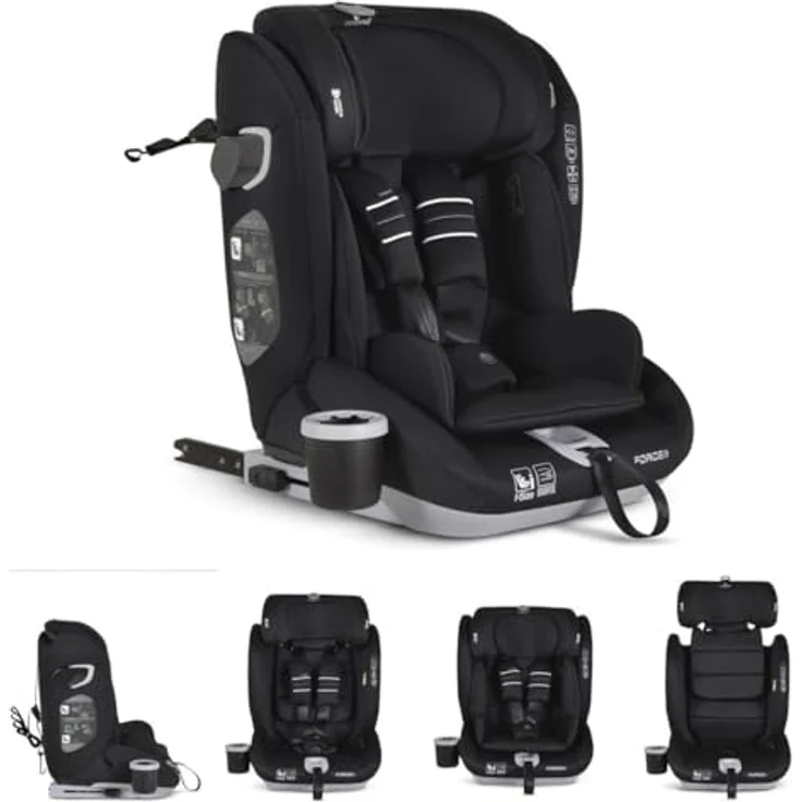 Cangaroo Force i-Size, Kindersitz Gruppe 1/2/3 mit Isofix und SPS-Seitenschutzsystem, grau – Bild 2