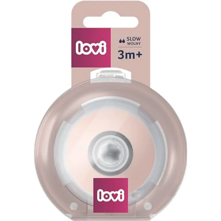 LOVI Stillschnuller Mammafeel 3m+ FREI, 1 Stück, 100% Silikon, BPA-frei, Brustwarzen-Nachahmung, sterilisierbare Hülle, passend für Mini Fütterung, dynamische Spitze, matte Oberfläche