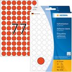 HERMA 2232 Punktaufkleber Klebepunkte rot, 32 Blatt, Ø 13 mm, 77 pro Bogen, 2464 Aufkleber, selbstklebend, Markierungspunkte zum Beschriften, runde Farbpunkte aus Papier, blanko - Preisvergleich