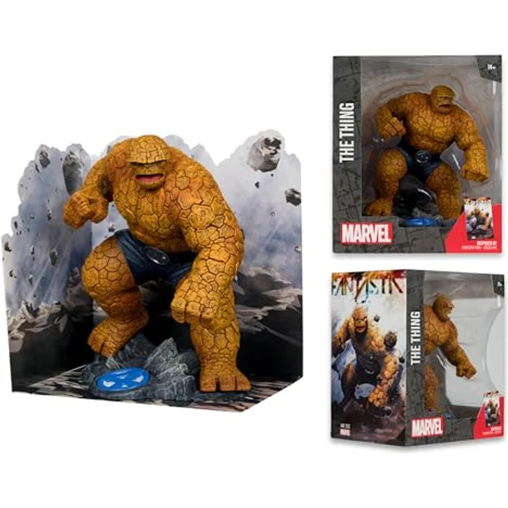 McFarlane Marvel Collection PVC Statue 1/10 The Thing, detailreiche Sammelfigur mit Diorama-Base, 17 cm, #642 – Bild 4