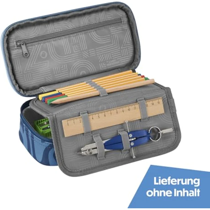 Coocazoo Mäppchen „Breaking Waves”, blau, Federmäppchen, großes Hauptfach, Schlaufen für Zirkel, Geodreieck und Lineal, Stundenplanfach, Stiftehalter, Reißverschlussfach, ab der 3. Klasse – Bild 2