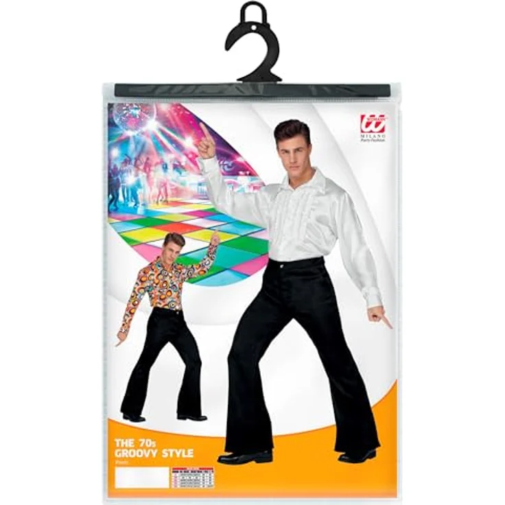 Widmann 70er Jahre Herrenhose, Schwarz, hochwertiges Retro-Kostüm für Herren in XXL – Bild 5