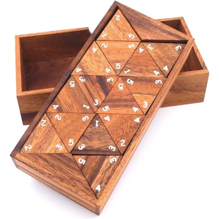 ROMBOL TRIDOMINO, innovatives Domino-Spiel mit 56 dreieckigen Zahlensteinen, 45 mm Kantenlänge – Bild 3