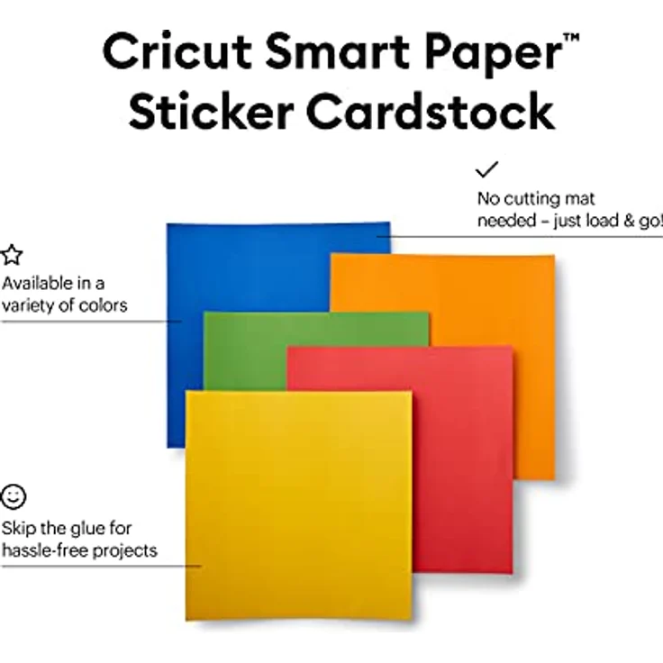 Cricut 2008318 Smart Paper Sticker Cardstock | 10 sheets | 33cm x 33cm | Bright Bows, 33 x 33 cm – Bild 2