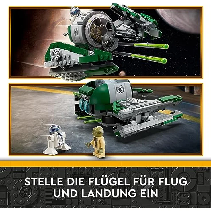 LEGO 75360 Star Wars Yodas Jedi Starfighter Bauspielzeug, Clone Wars Fahrzeug-Set mit Meister Yoda-Minifigur, Lichtschwert und Droide R2-D2-Figur – Bild 4
