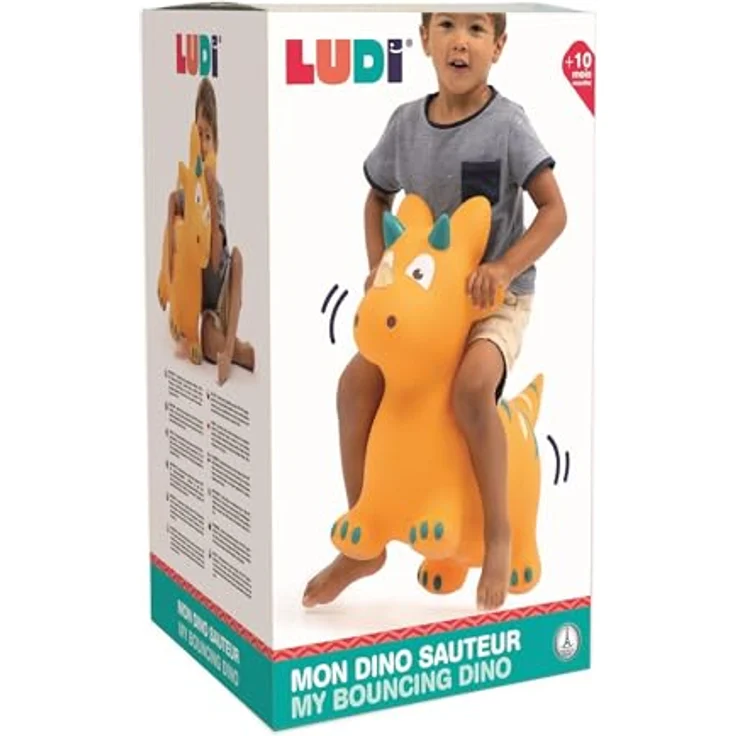 LUDI Jumping Animal Dino, Hüpfball aus 100% PVC, fördert Geschicklichkeit und Gleichgewicht, Größe 59 x 49 x 22 cm – Bild 5