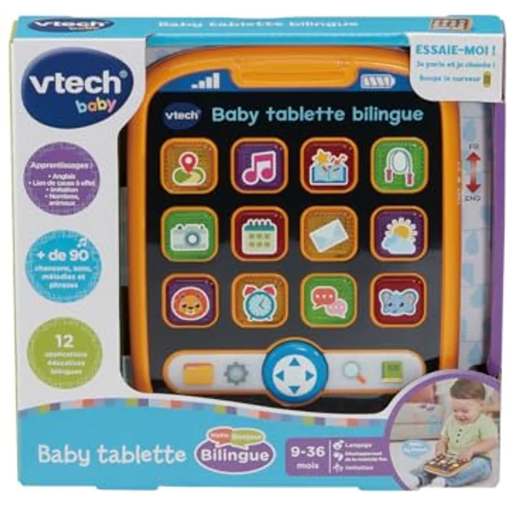 VTech Zweisprachiges Tablet (Französisch), Spielzeugtablet mit 12 Tasten, interaktive Inhalte auf Französisch und Englisch, für Kleinkinder ab Geburt – Bild 7