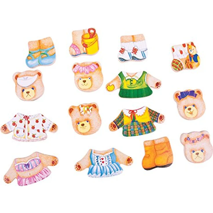 Bigjigs Toys Hölzernes Anziehspiel: Bärenfamilie, Holzpuzzle mit 72 Teilen, Höhe: 140mm, Breite: 300mm, Tiefe: 40mm – Bild 5