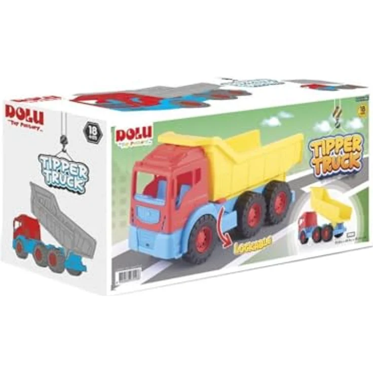 Dolu Tipper Truck, Spielzeugauto zur Entwicklung der Fein- und Grobmotorik von Kindern, rot – Bild 2