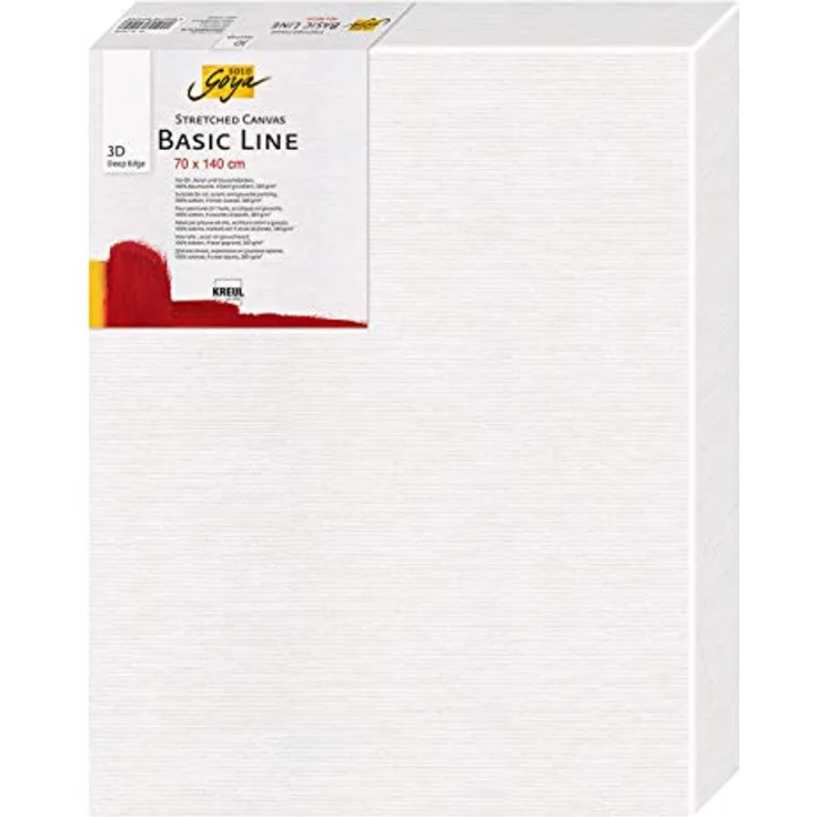 KREUL 6470140 - Solo Goya 3D Stretched Canvas Basic Line, Keilrahmen 70 x 140 cm, extra tief ca. 3,8 cm, 100 % Baumwolle 4 fach grundiert, ideal für Öl-, Acryl- und Gouachefarben