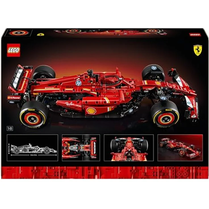 LEGO Technic Ferrari SF-24 F1 Rennauto 42207, Bausatz mit 1.362 Teilen, rot, Maßstab 1:8, authentische Details und Funktionen – Bild 9