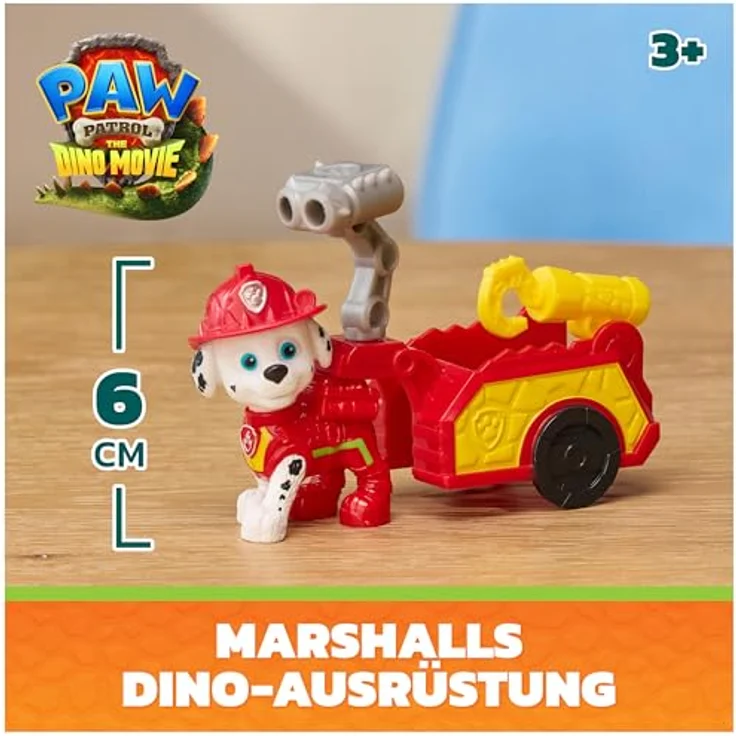 Paw Patrol Movie 3 Dino Tool Pack Marshall, Spielfiguren-Set mit über 6 cm großer Marshall-Figur in Dino Movie-Uniform, inkl. dinosaurier-themed Anhänger und 2 austauschbaren Werkzeugen – Bild 2