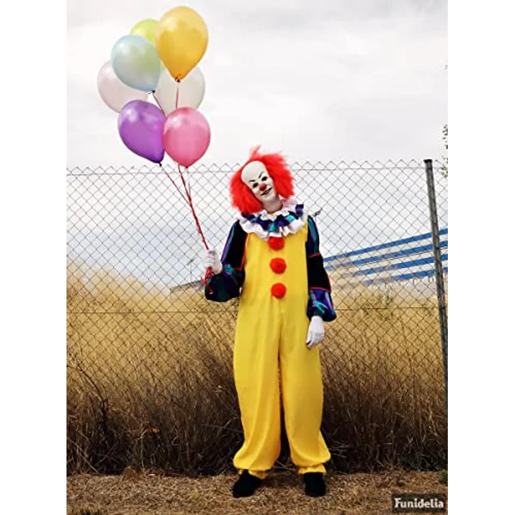 Funidelia Pennywise Kostüm - Es (Movie) 100% OFFIZIELLE für Herren, Größe XL, bunt, inklusive Overall, Kragen und Handschuhe – Bild 5