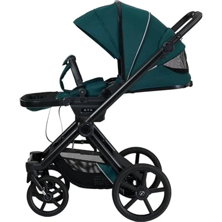 Hartan Kinderwagenset IVY GTR, 3-teiliges Outdoorset in Petrol, mit Federung, 5-Punkte-Gurt und klappbarer Fußstütze, Made in Germany – Bild 5