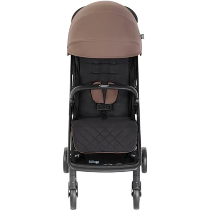 Graco Myavo™ Reisebuggy, ab Geburt bis 4 Jahre, leicht, schnell zusammenklappbar, freistehend zusammengeklappt, großer Staukorb, inkl. Regenverdeck, braun, Fossil – Bild 2