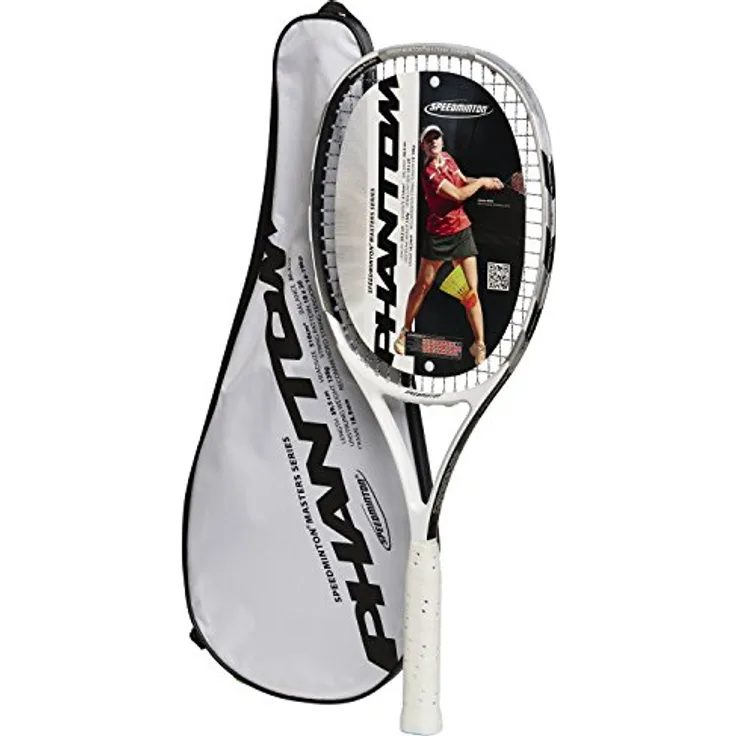 Speedminton® Racket Phantom, Weiß/Schwarz/Silber