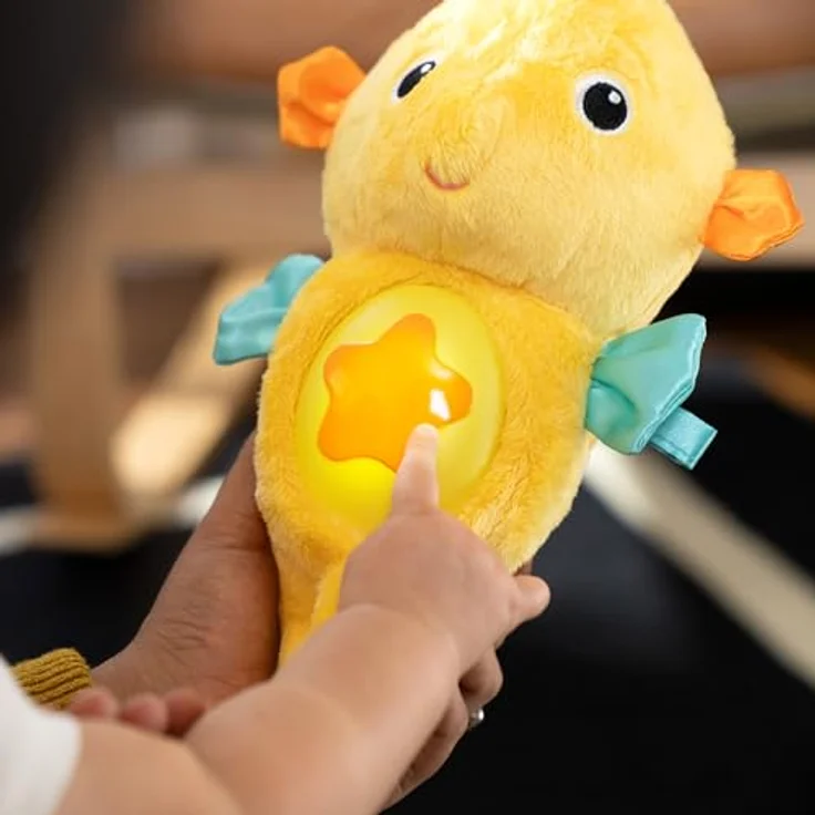 Baby Einstein Sea Dreams Seepferdchen, Einschlafhilfe mit Cry-Reply Technologie, Lichtbauch, Ozeanklängen & Klassik, Gelb – Bild 5
