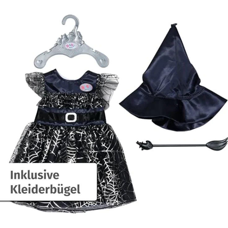 BABY Born Hexenkleid mit Besen und Hexenhut, Puppenkleid für 43 cm Puppen, Zapf Creation - Verzaubertes Tüllkleid, Besen und Hexenhut, Hochwertiges Zubehör - Preisvergleich – Bild 5