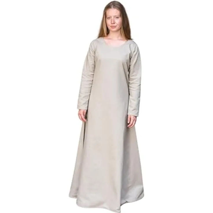 Burgschneider Unterkleid Freya, Hanf (S, Unisex), historische Mittelalterkleidung für LARP und Events