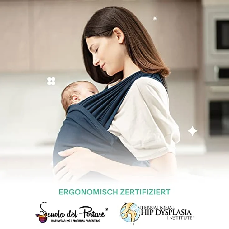 Koala Babycare Babytragetuch - Einfach anzuziehen - Elastisches Tragetuch bis zu 10 kg (zugelassen bis 15 kg) - Verstellbar und Unisex – Bild 3