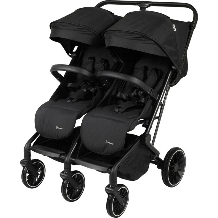 BabyGo Zwillingsbuggy Zwillingskinderwagen GOTwice, mit drei schwenkbaren Vorderrädern