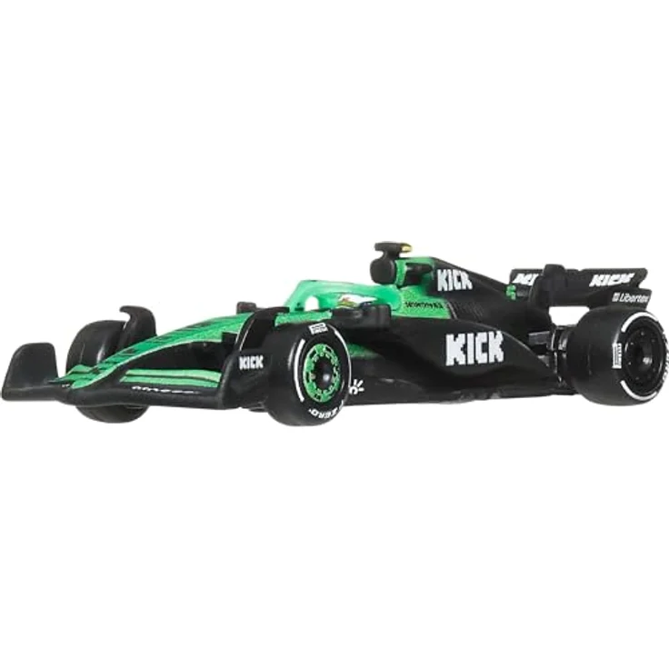 Hot Wheels Premium Spielzeugauto Formula 1 Stake F1 Team Kick Sauber, Modellfahrzeug im Maßstab 1:64 mit Metallkarosserie und Real Riders-Reifen, 2024er Lackierung – Bild 1