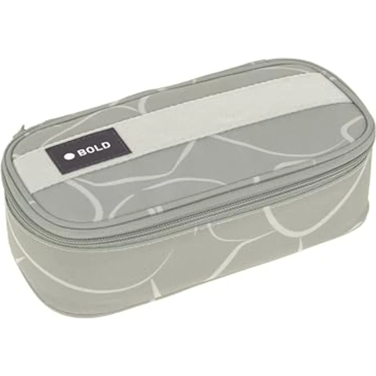 LÄSSIG Bold Schlampermäppchen Stiftemäppchen Schule/School Spacy Pencil Case Bold Curve sage, mit geräumigem Hauptfach und praktischen Fächern – Bild 1