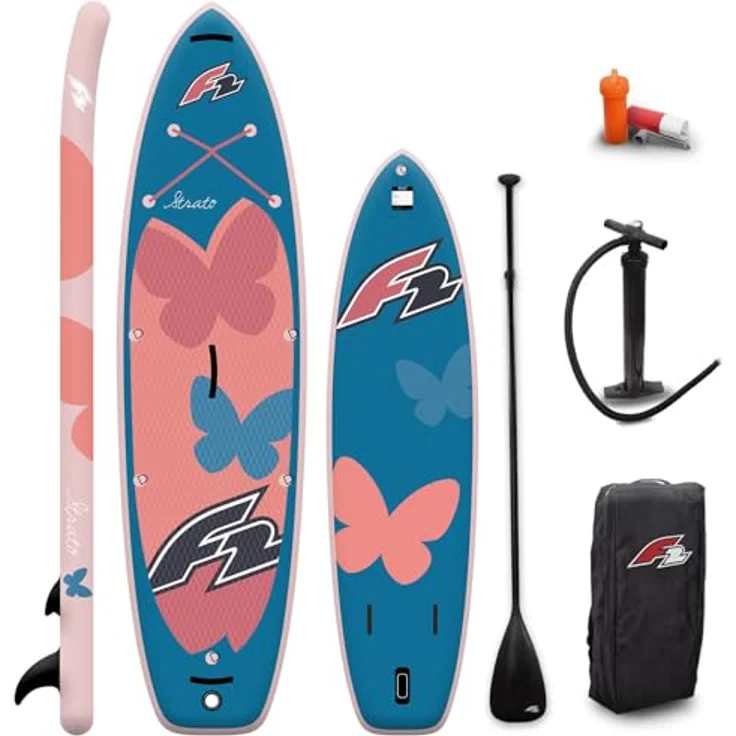 F2 Damen SUP Stand Up Paddle Board Strato Limited Edition 10'5'' Apricot, robustes 6'' Highend Dropstitch-Material, Cutted Diamond Pad, extra Befestigungsmöglichkeiten für Sitz – Bild 1