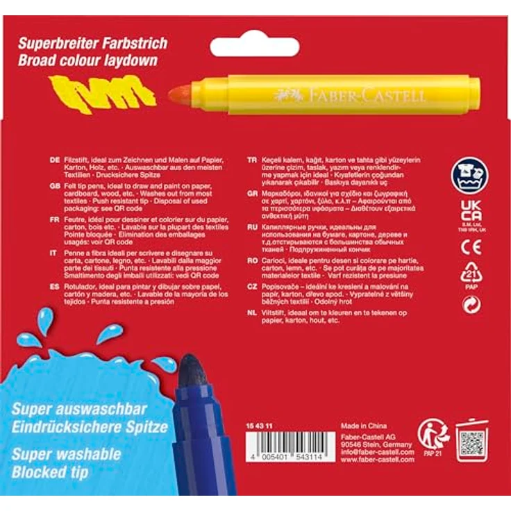 Faber-Castell Jumbo Filzstift - 12er Etui, lebendige Farben, sicher und ungiftig – Bild 2