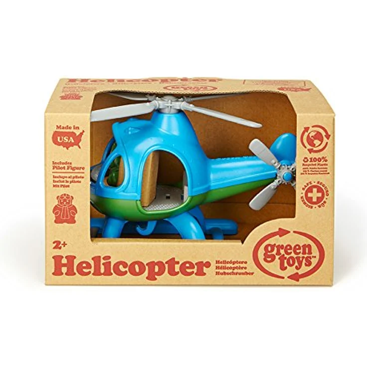 Green Toys 8601060 Hubschrauber, Helikopter, Spielflugzeug, nachhaltiges Spielzeug für Kinder ab 24 Monaten – Bild 3