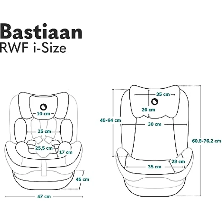 lionelo Autokindersitz Bastiaan RWF i-Size, 4 Sitze in 1/360' drehbare Basis / ISOFIX / Top-Tether, Farbe: variabel – Bild 20