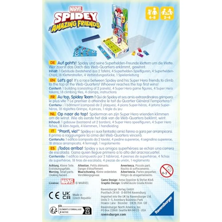 Ravensburger 22594 Spidey and his Amazing Friends - Auf geht's, Spidey-Team! - Mitbringspiel für 2-4 Spieler ab 4 Jahren, 3D Aufbau, für Fans der Serie geeignet – Bild 3