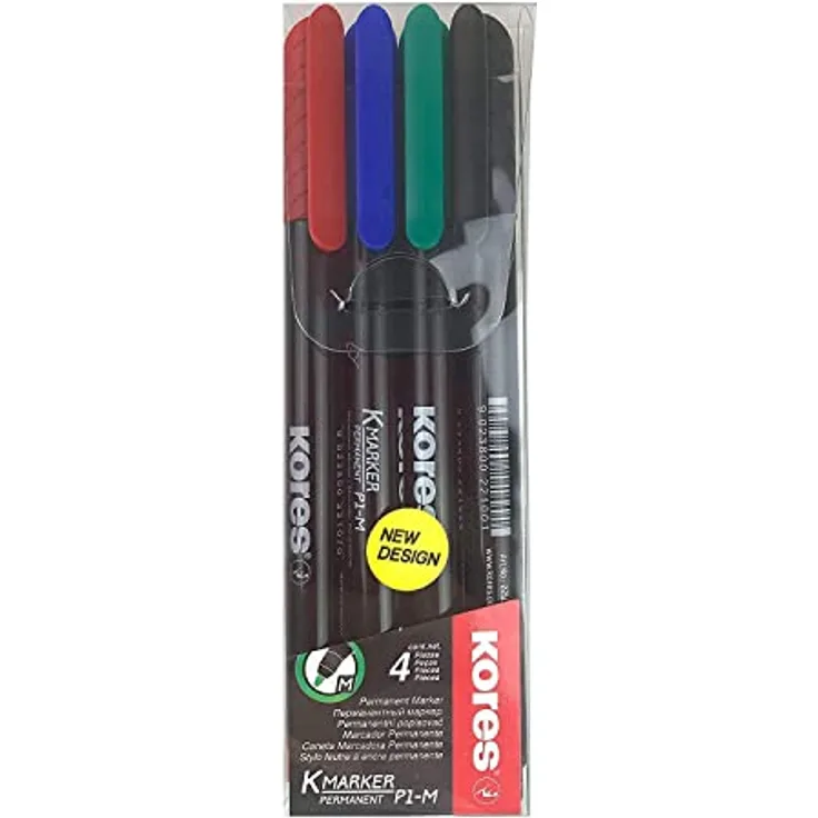 Kores - K-Marker P1: Bunte Permanent Marker in Stiftform mit dünner Faserspitze