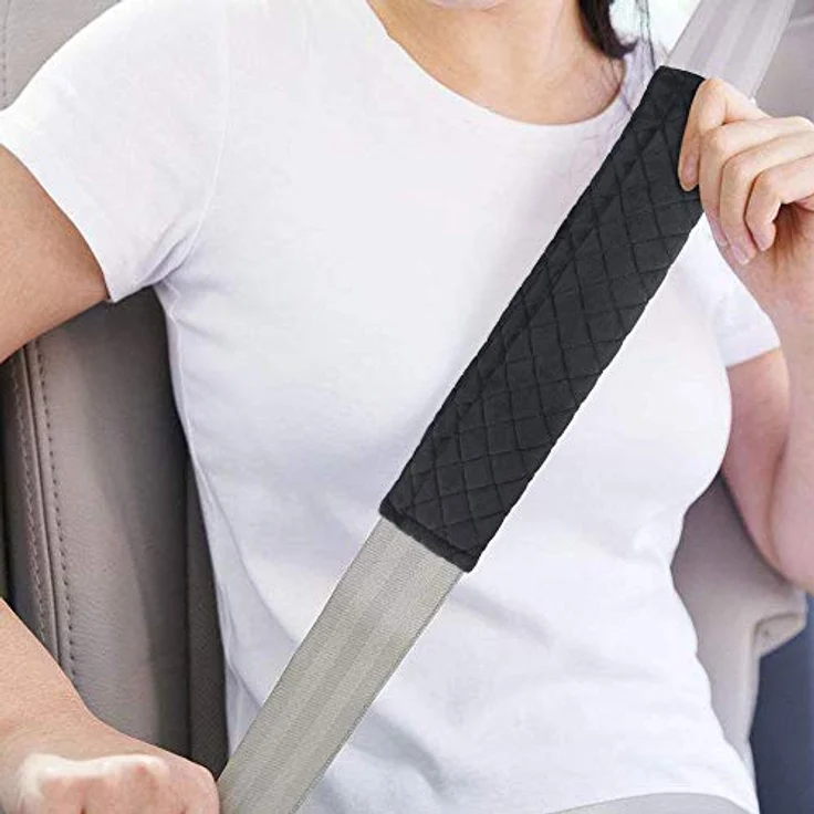 BUZIFU 2 Stück Gurtpolster Auto Gurtschoner Schwarz Gurtschutz Schulterpolster Auto Weich Anschnallgurt Sicherheitsgurt Polster Erwachsene Autogurtschoner Sicherheitsgurtpolster für Autogurt - Preisvergleich – Bild 2