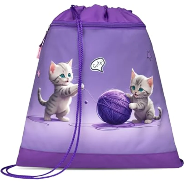 Belmil Schulranzen "Classy" 2025, 4tlg. Set für 1. Klasse, ergonomisch, Katzen-Design, leicht, mit Sportbeutel und Etui, für Mädchen – Bild 9