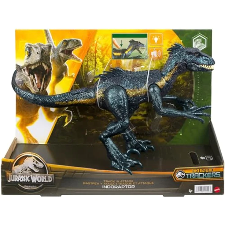 Jurassic World Dinosaurier Figur Indoraptor Track N Attack mit Tracking Gear & 3 Attack Features, Spielzeug Geschenk mit physischem & digitalem Spiel – Bild 4